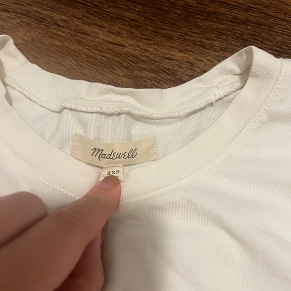 Madewell White Muscle Tee with Crew Neck and Cut Out Features - Picture 4 of 8